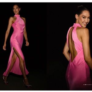 Claire Satin Drape Back Maxi Dress